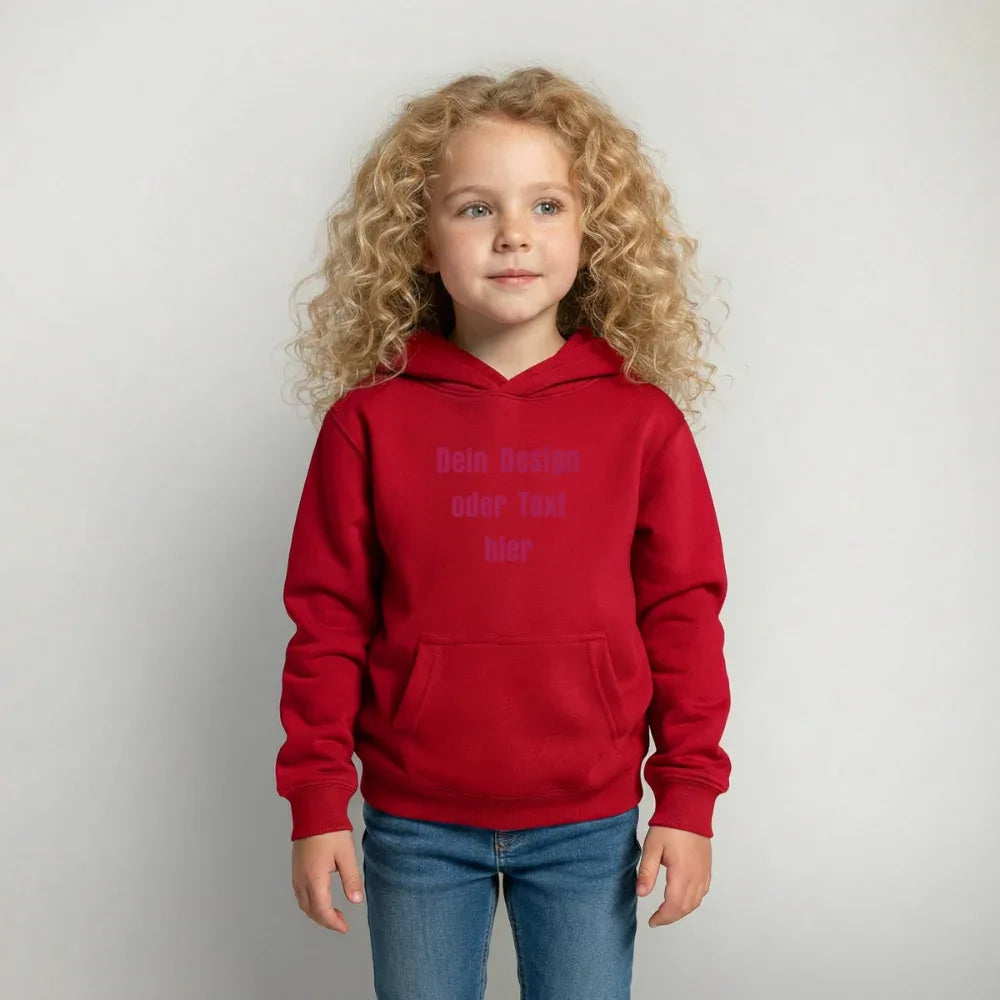 Kinder Hoodie - personalisierbare Vorder- und Rückseite - Rot