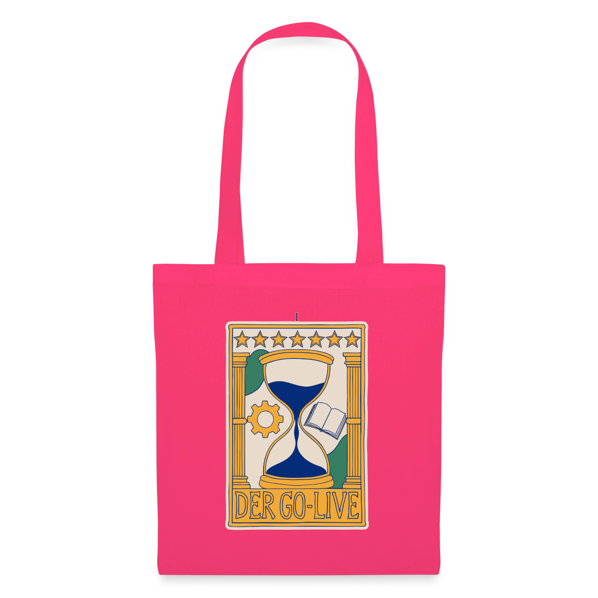 Der Go-Live. Tarot-Motiv Stoffbeutel, Farbe Azalea