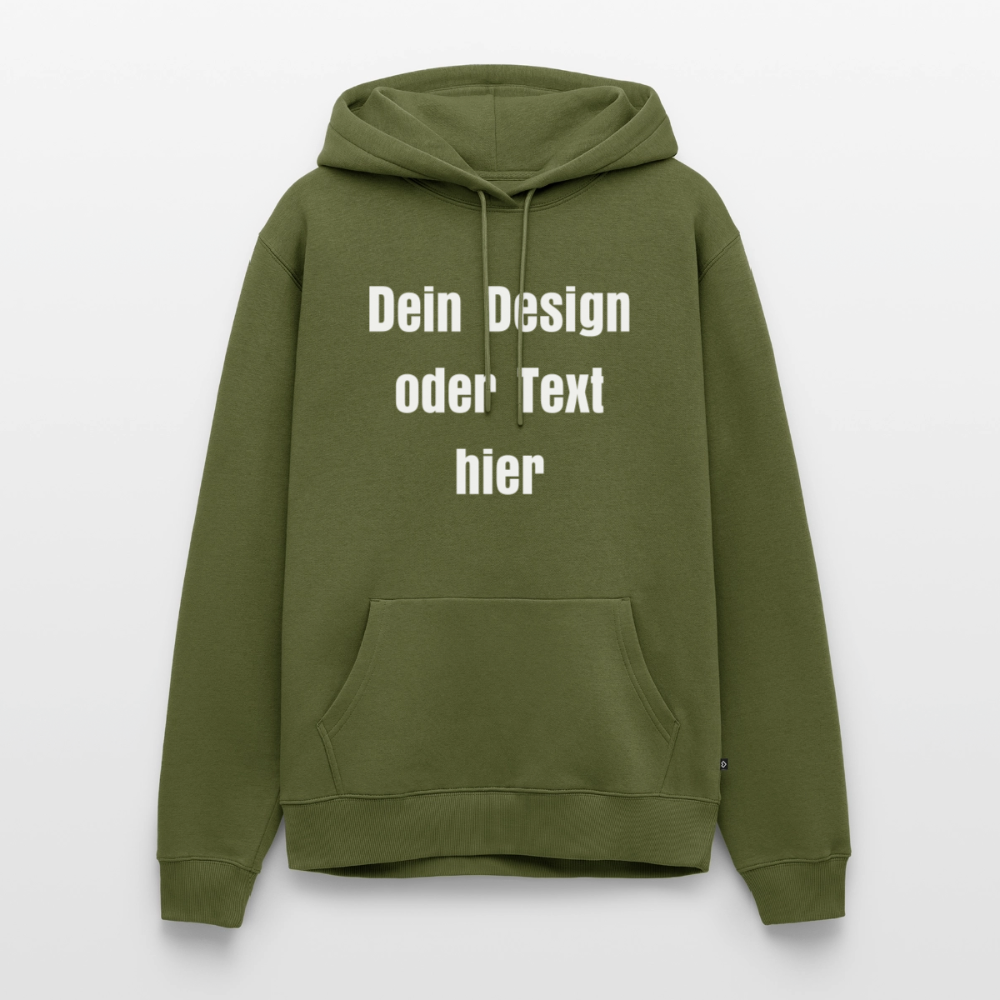 Männer Premium Hoodie - personalisierbare Vorder- und Rückseite - Khaki