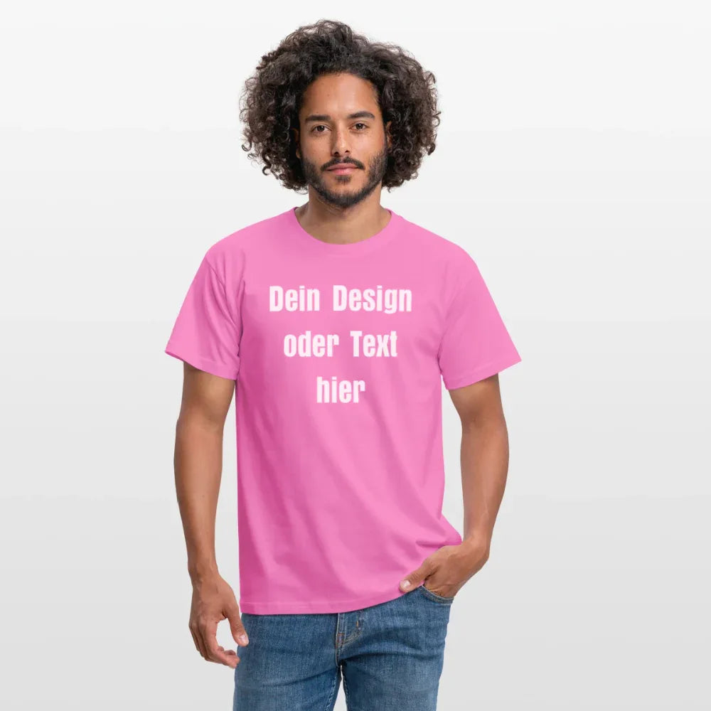 Männer T-Shirt - personalisierbare Vorder- und Rückseite - Pink
