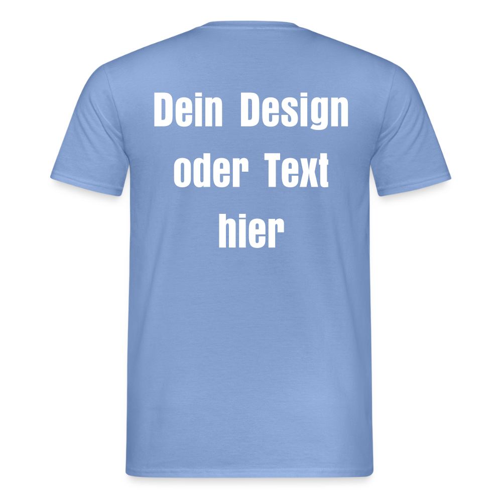Männer T-Shirt - personalisierbare Vorder- und Rückseite - Carolina Blue