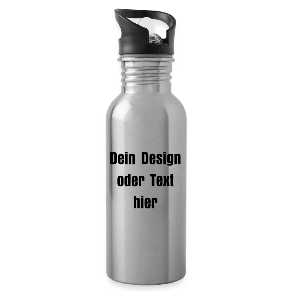 Trinkflasche Edelstahl 600 ml - personalisierbar - Lightsilver