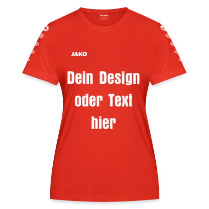 JAKO Frauen Trikot Team - personalisierbare Vorder- und Rückseite - Feuerrot