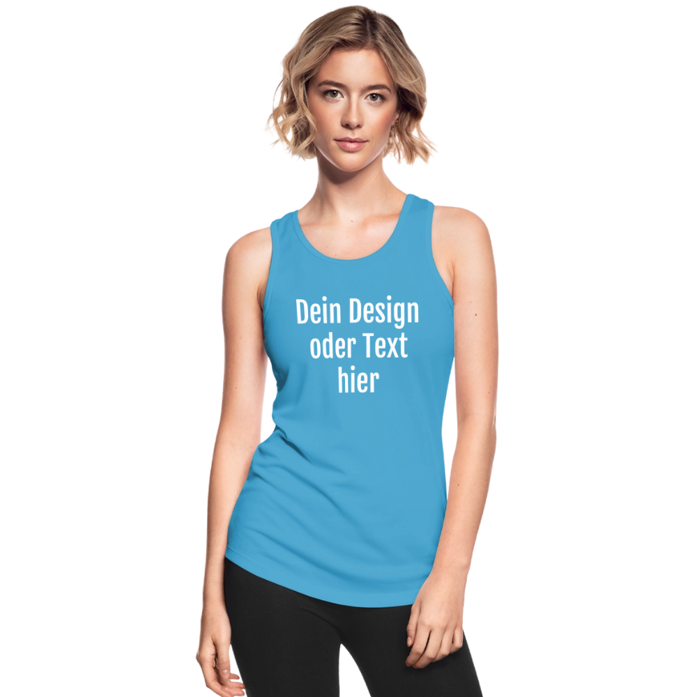 Funktionelles Frauen Tank Top atmungsaktiv - personalisierbar - Saphirblau