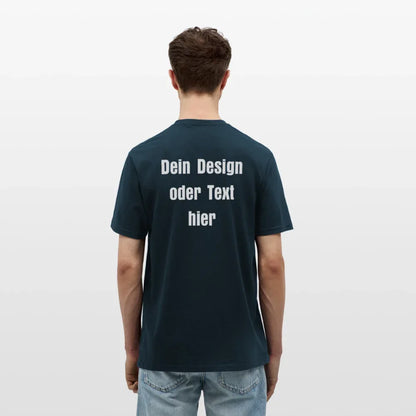 Männer T-Shirt - personalisierbare Vorder- und Rückseite - Navy