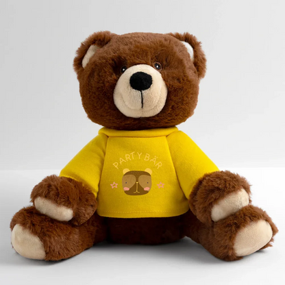 MiniFeet® RecycelBär® Braun - personalisierbar - Sonnengelb