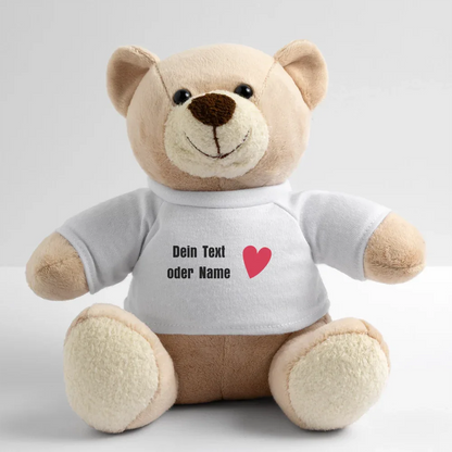 Teddy "Valentine" - personalisierbarer Text oder Name - Weiß