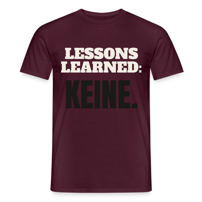 Lessons learned: keine. Motiv-T-Shirt für Männer, Farbe Ziegelrot