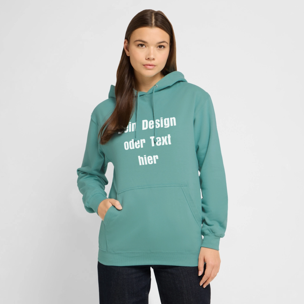 Unisex Hoodie - personalisierbare Vorder- und Rückseite - Pastelltürkis