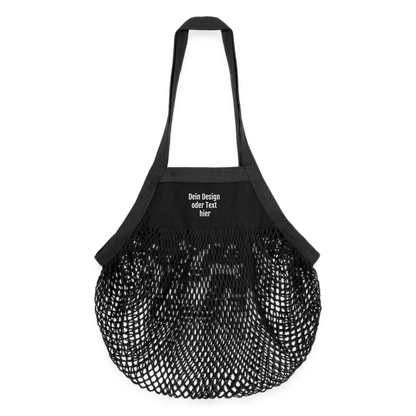 Organic Mesh-Einkaufstasche - personalisierbar - Schwarz