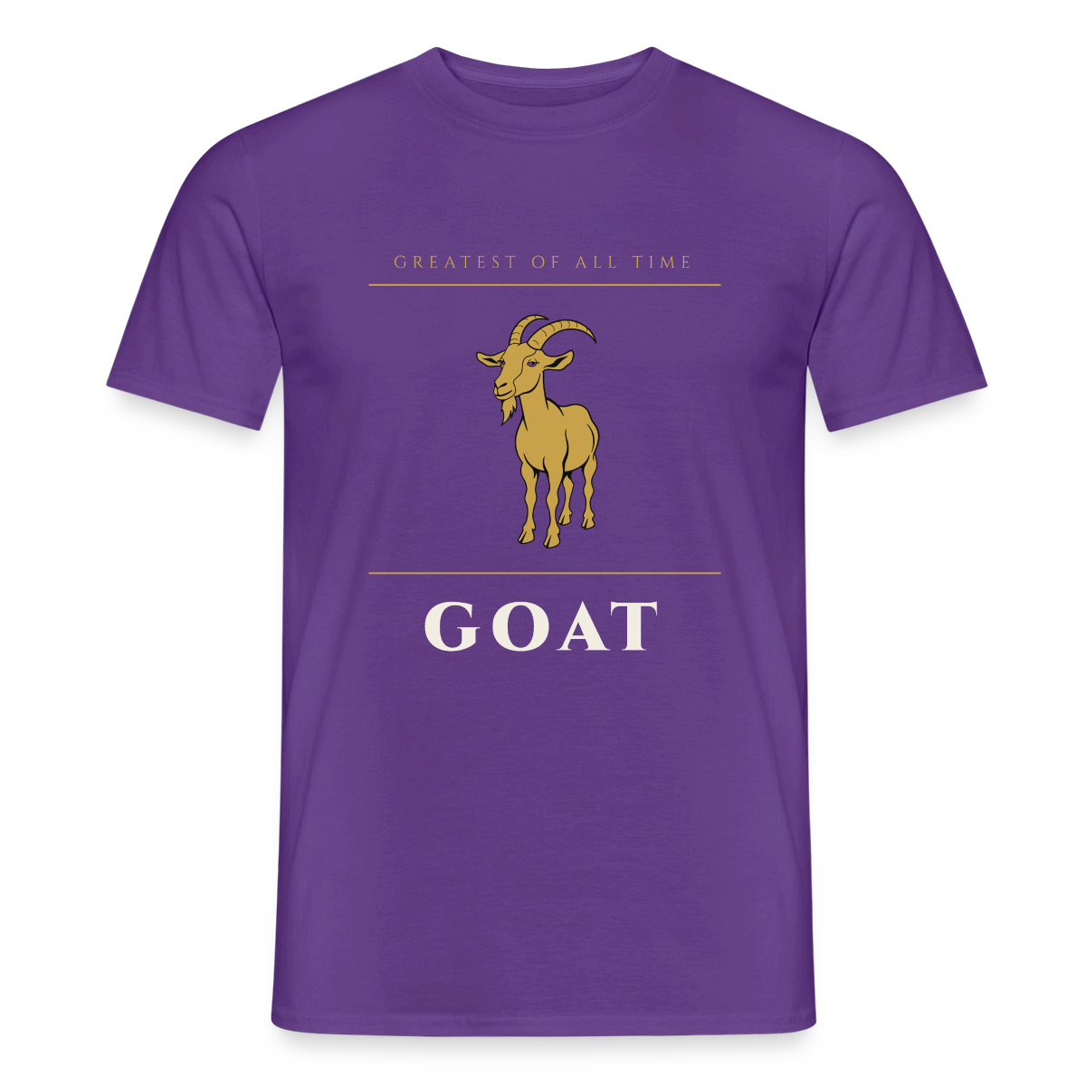 GOAT. Greatest of all time. Motiv-T-Shirt für Männer, Farbe Lila