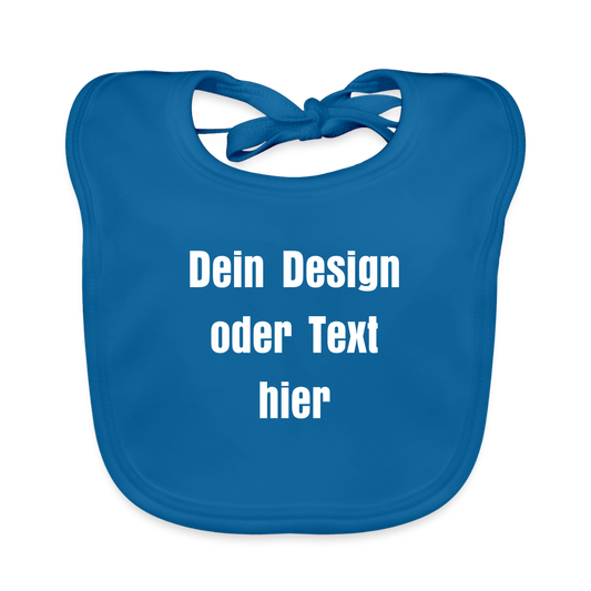 Baby Bio-Lätzchen - personalisierbar - Pfauenblau
