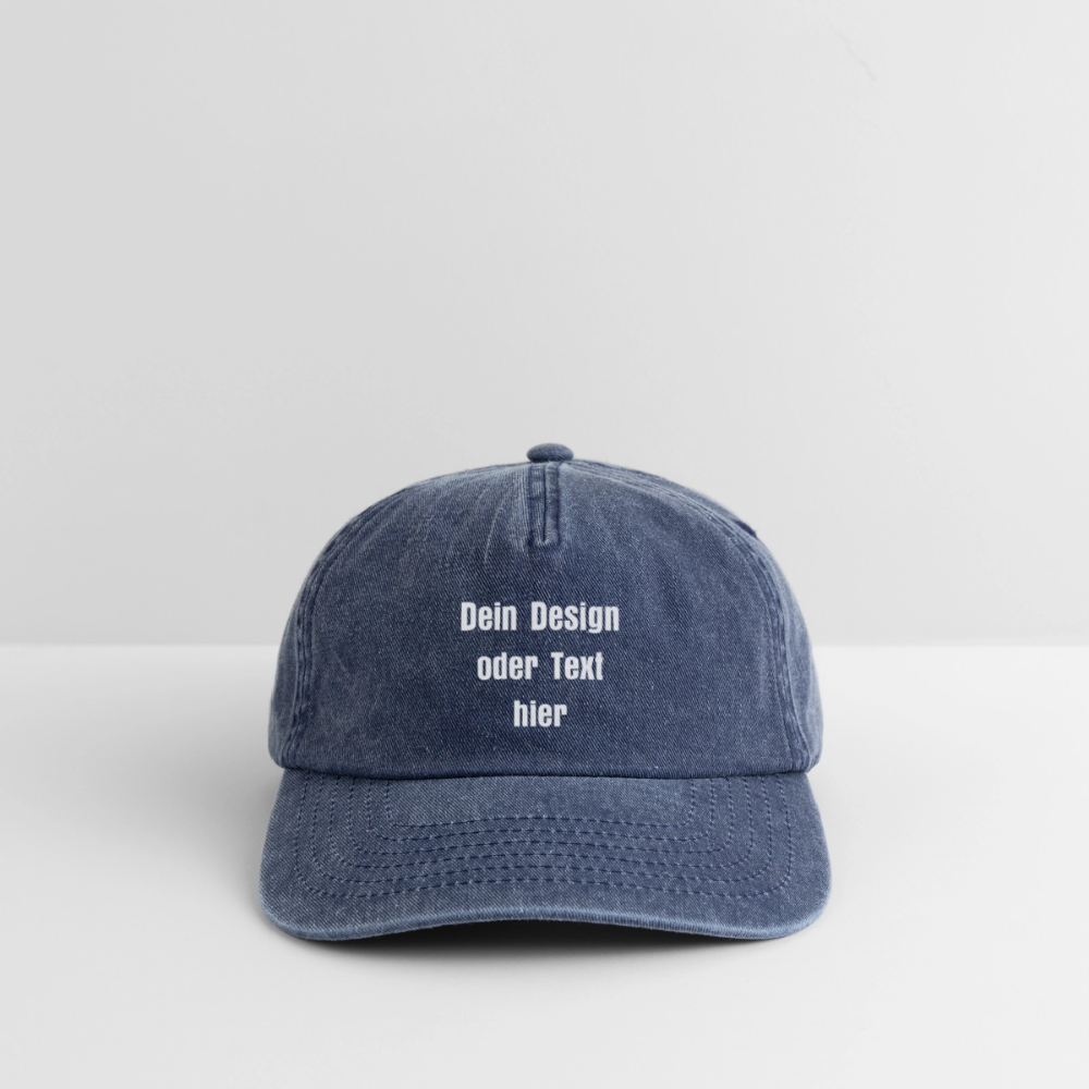 Vintage Dad Hat / Baseball Cap (100% Baumwolle) – personalisierbar - Vintage Denim