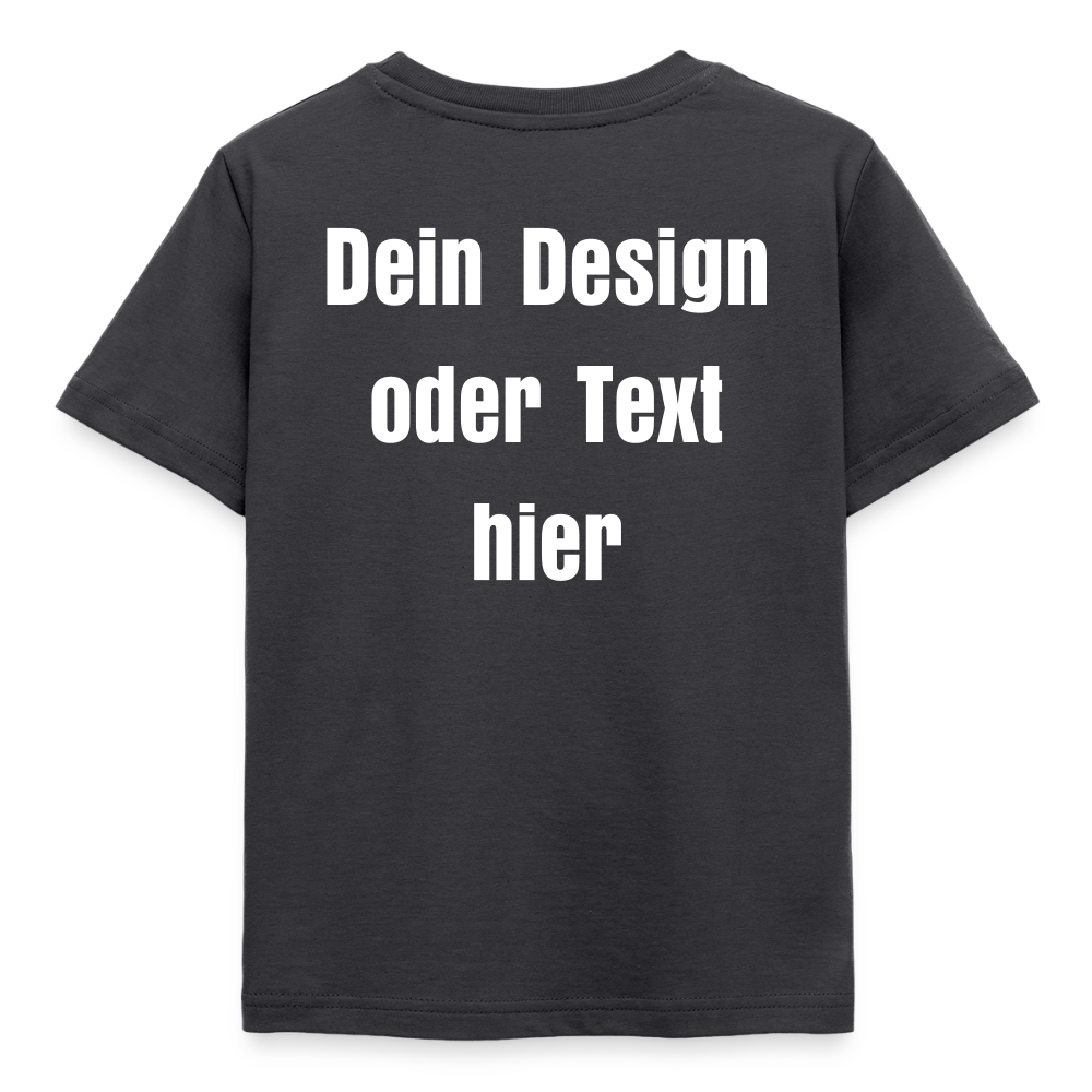 Kinder T-Shirt - personalisierbare Vorder- und Rückseite - Dunkelgrau
