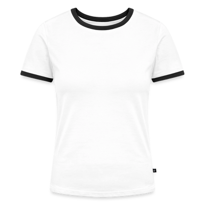 Frauen Kontrast-T-Shirt - personalisierbare Vorder- und Rückseite - Weiß/Schwarz
