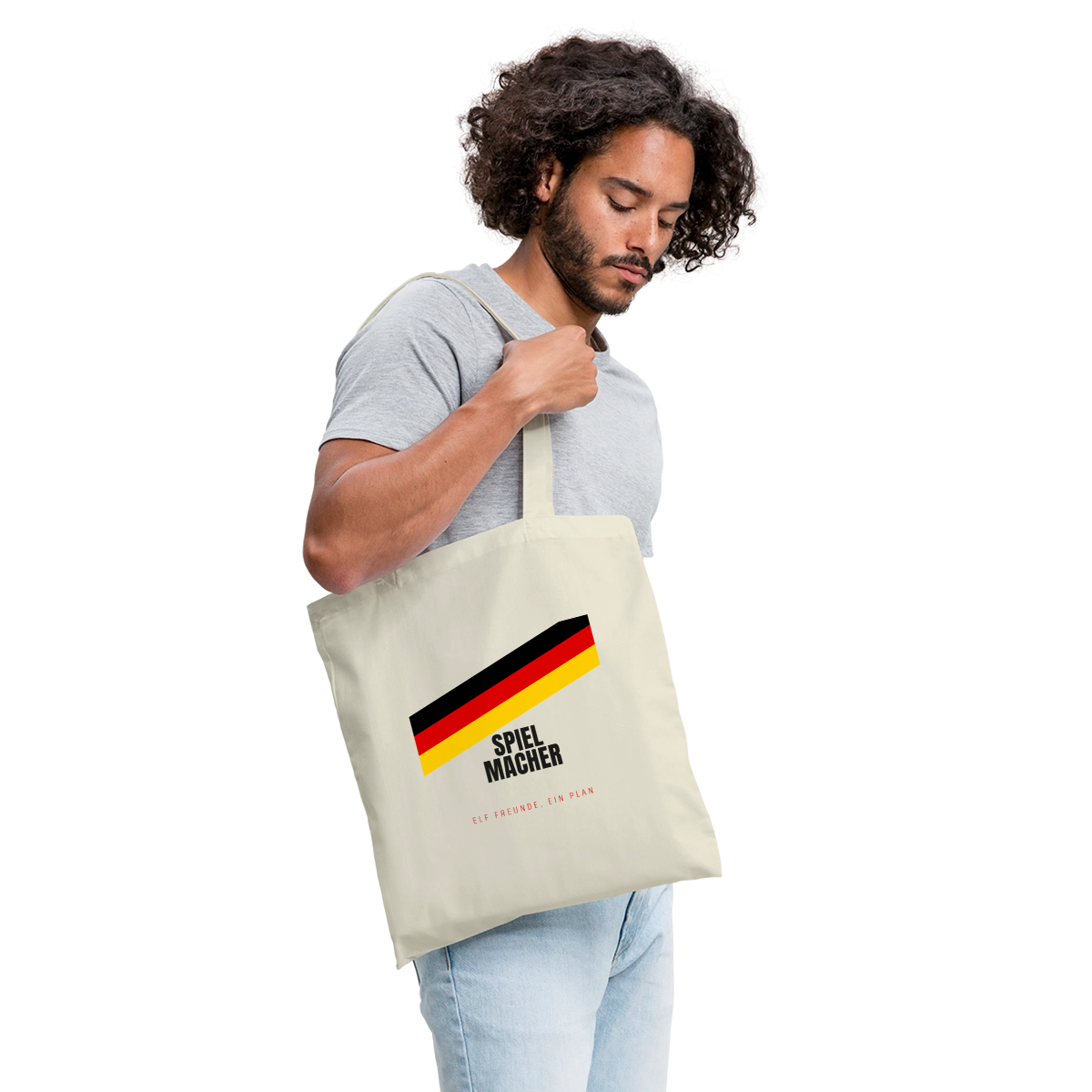 Spielmacher. Elf Freunde, ein Plan. Stoffbeutel, Farbe Natur, Model