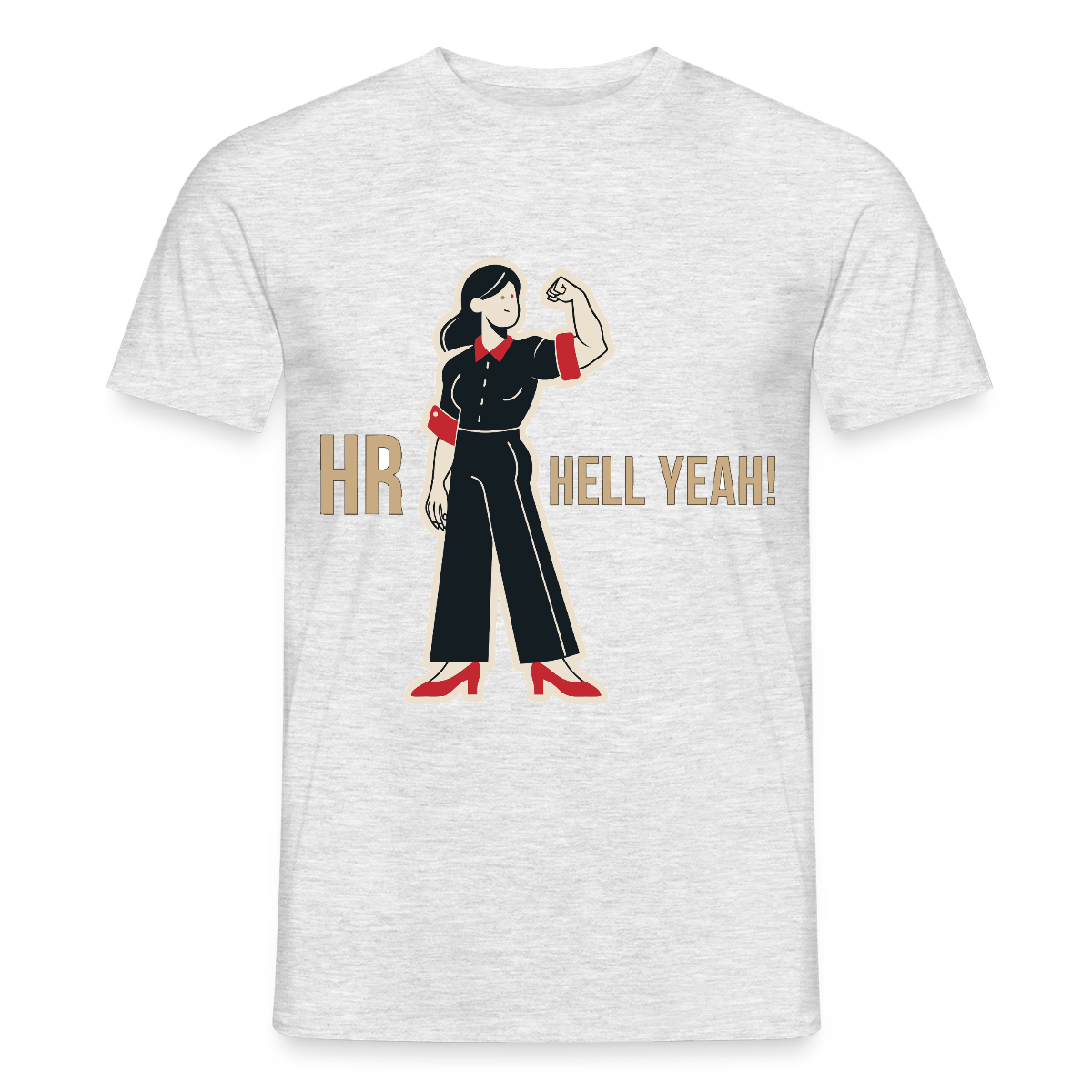 HR. Hell yeah! Motiv-T-Shirt für Männer, Farbe Grau meliert