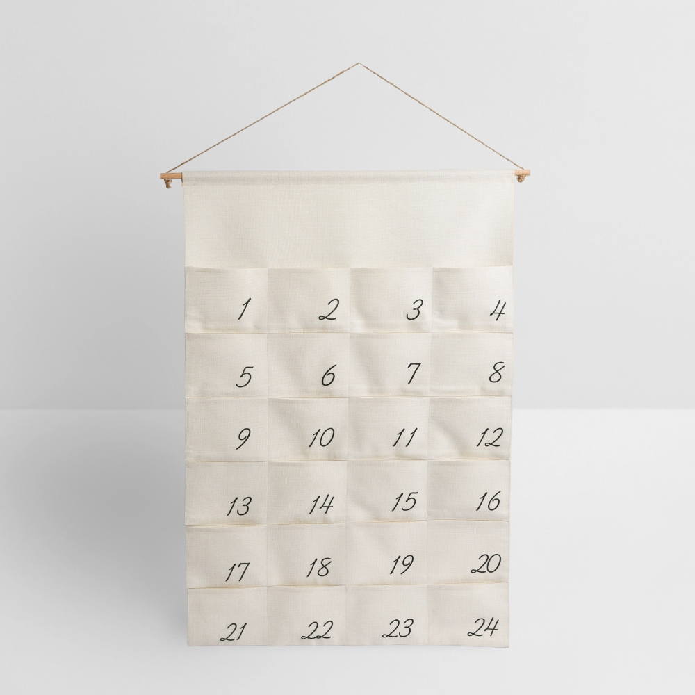 Leinen Adventskalender - Naturweiß