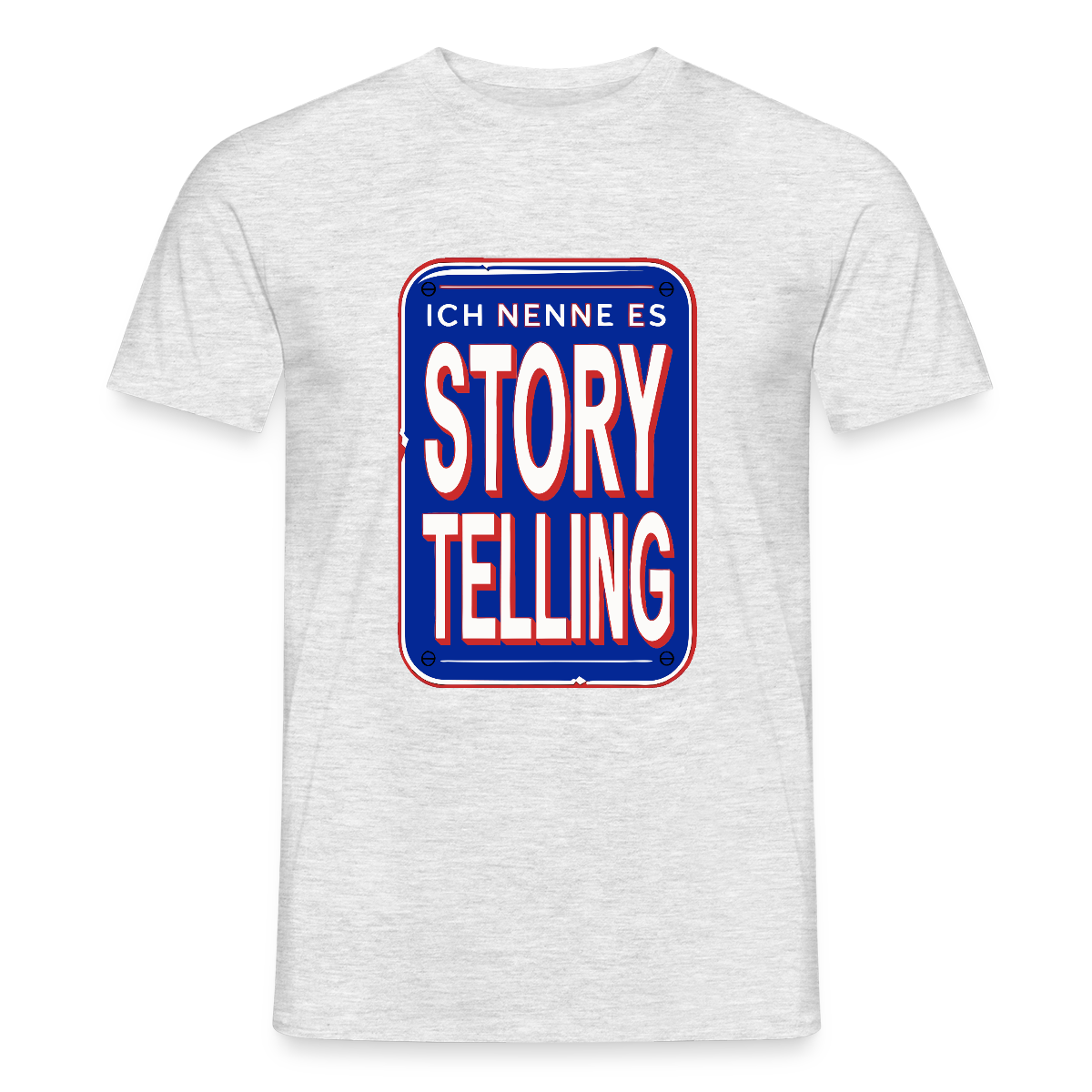 Ich nenne es Storytelling. Motiv-T-Shirt für Männer, Farbe Grau meliert