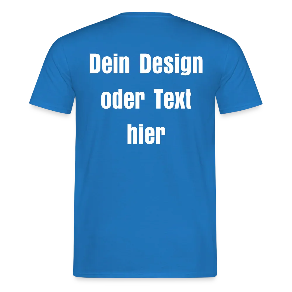 Männer T-Shirt - personalisierbare Vorder- und Rückseite - Royalblau