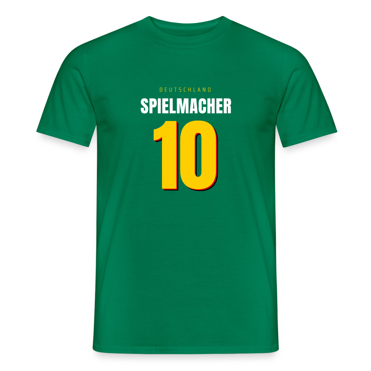 Spielmacher. Trikotnummer-Motiv Motiv-T-Shirt für Männer, Farbe Kelly Green