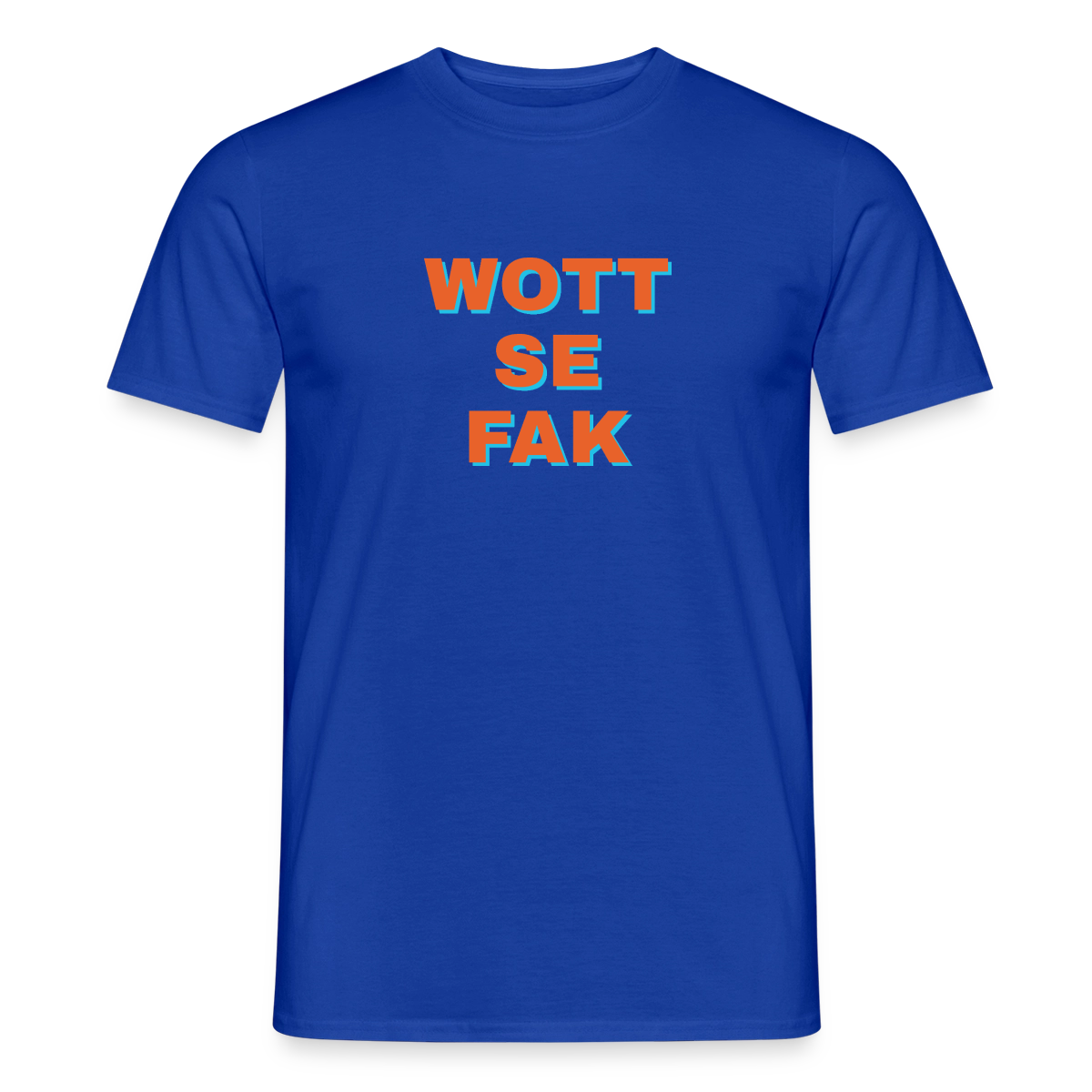 Wott se fak. Block-Motiv Motiv-T-Shirt für Männer, Farbe Dunkelblau