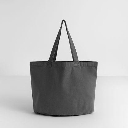 Vintage-Washed Shopper / Einkaufstasche im Vintage Stil - personalisierbar - Vintage Schwarz