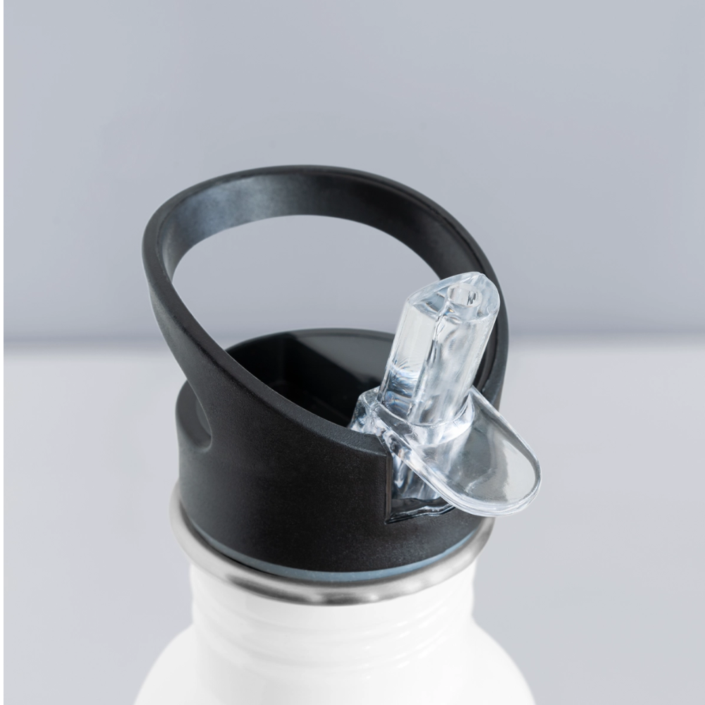 Trinkflasche Edelstahl 600 ml - personalisierbar - Weiß