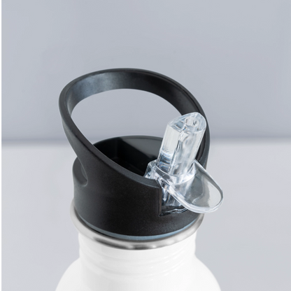 Trinkflasche Edelstahl 600 ml - personalisierbar - Weiß