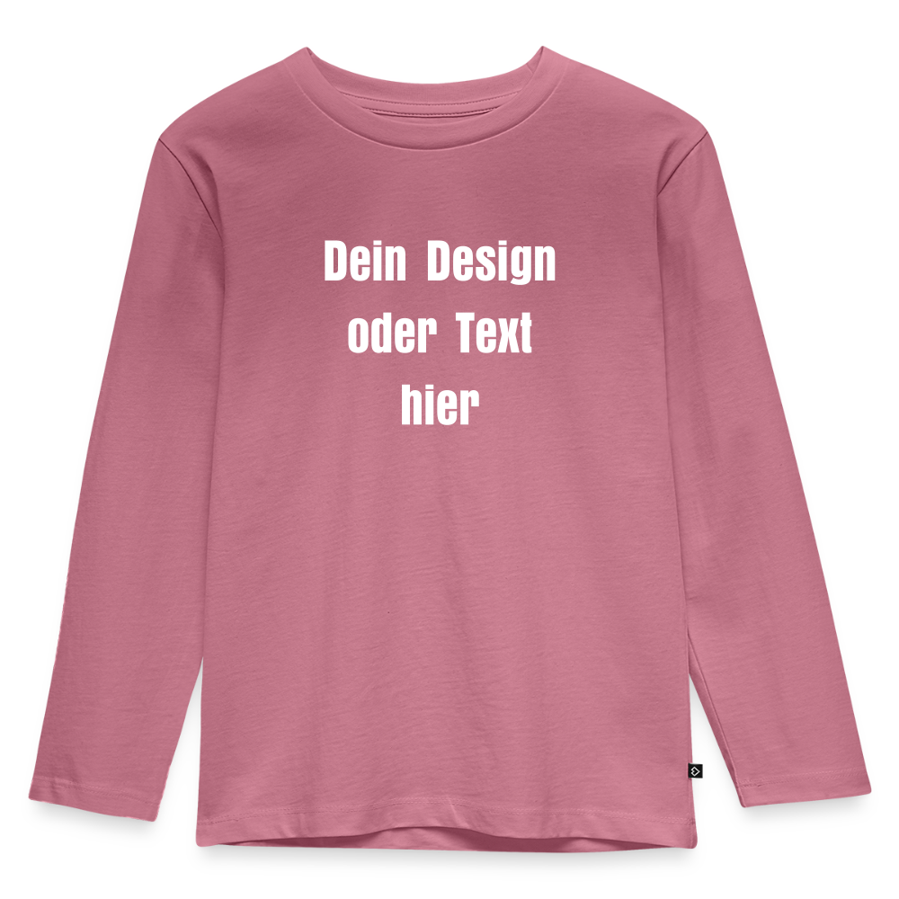 Kinder Premium Langarmshirt - personalisierbare Vorder- und Rückseite - Mauve