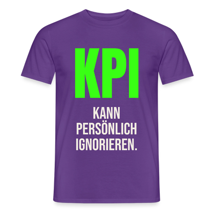 "KPI kann persönlich ignorieren." Motiv-T-Shirt für Männer, Farbe Lila