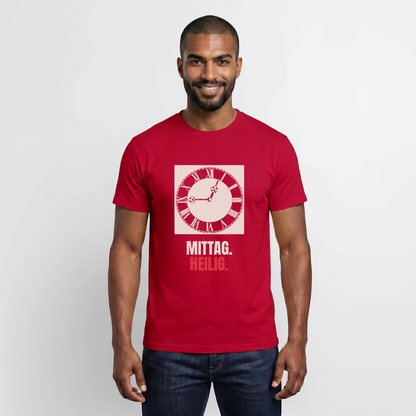 "Mittag. Heilig." Motiv-T-Shirt für Männer, Farbe Rot
