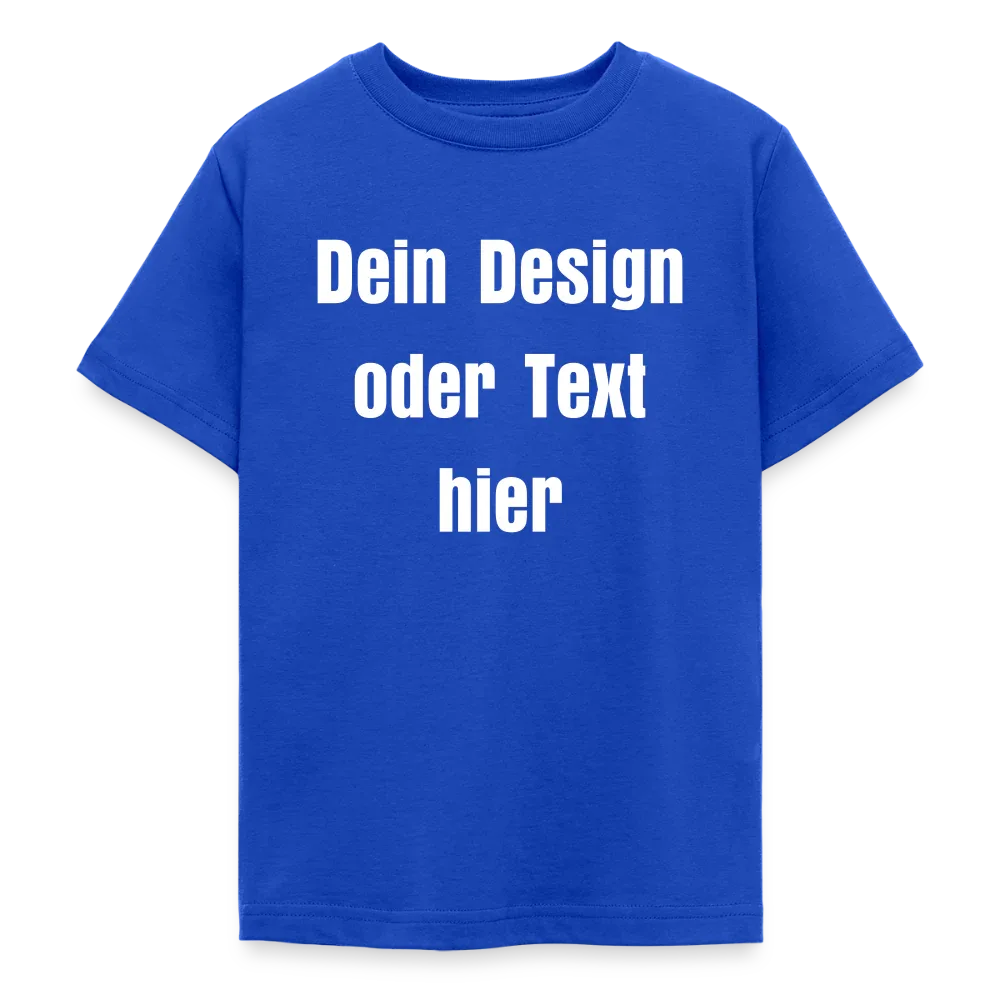 Teenager T-Shirt - personalisierbare Vorder- und Rückseite - Royalblau