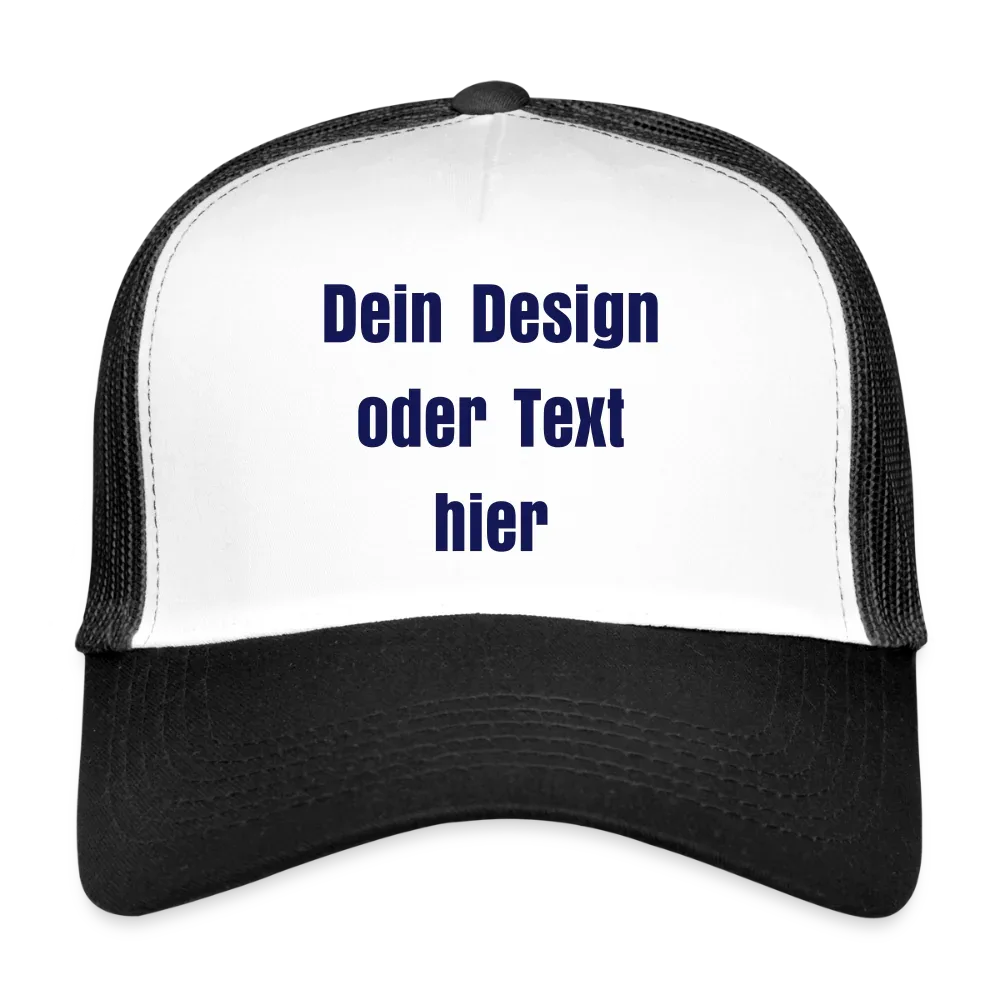 Trucker Cap - personalisierbar - Weiß/Schwarz