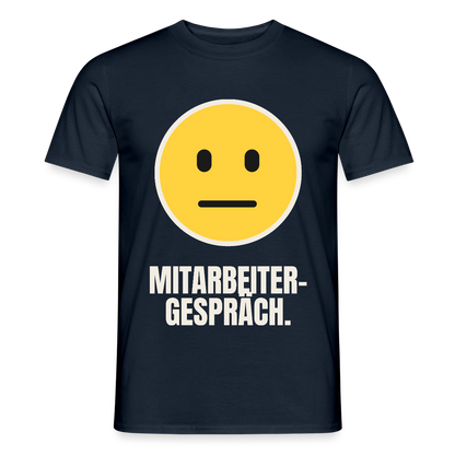 Mitarbeitergespräch. Motiv-T-Shirt für Männer, Farbe Navy