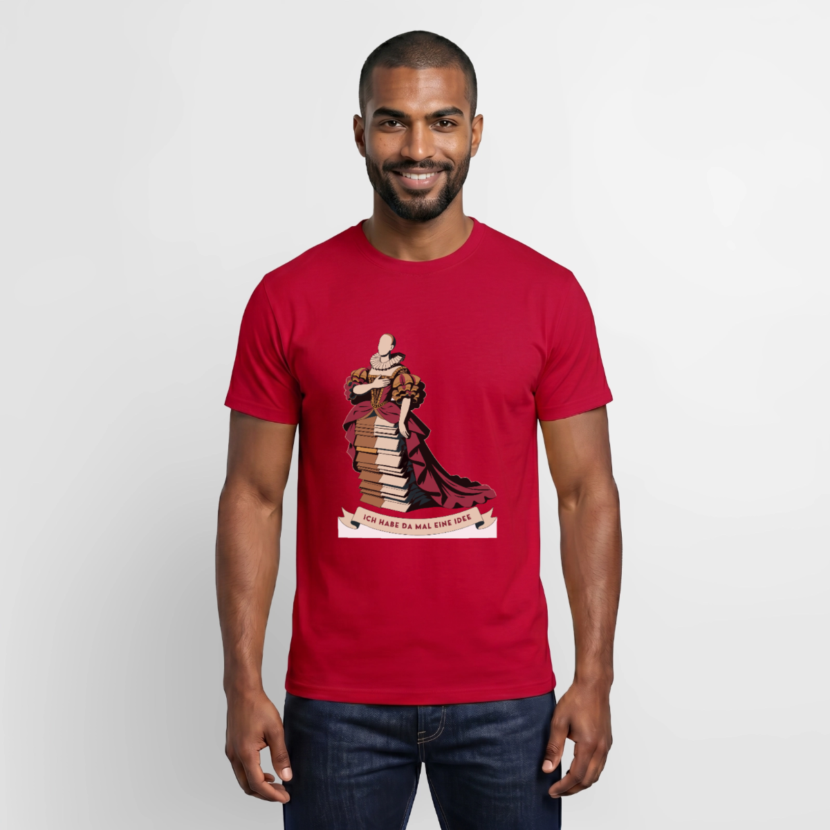 "Ich habe da mal eine Idee. Barock-Motiv" Motiv-T-Shirt für Männer, Farbe Rot