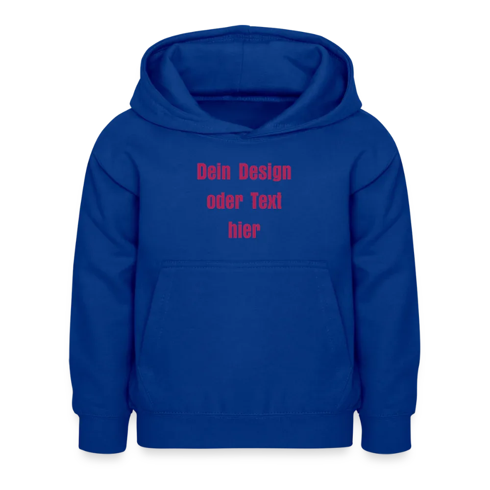 Kinder Hoodie - personalisierbare Vorder- und Rückseite - Royalblau