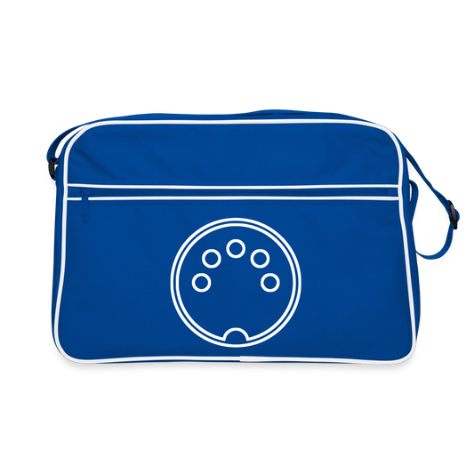 "DIN 41524" Motiv-Retro-Tasche, Farbe Blau/Weiß