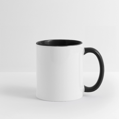 Keramiktasse zweifarbig 325ml - personalisierbar - Weiß/Schwarz