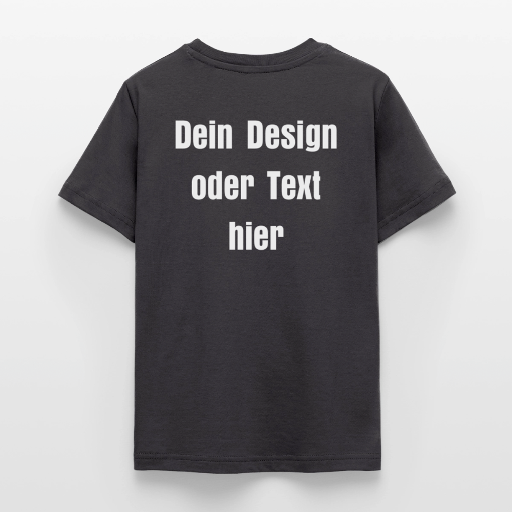 Teenager T-Shirt - personalisierbare Vorder- und Rückseite - Dunkelgrau