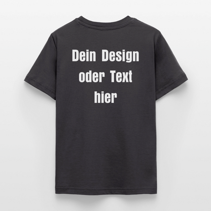 Teenager T-Shirt - personalisierbare Vorder- und Rückseite - Dunkelgrau