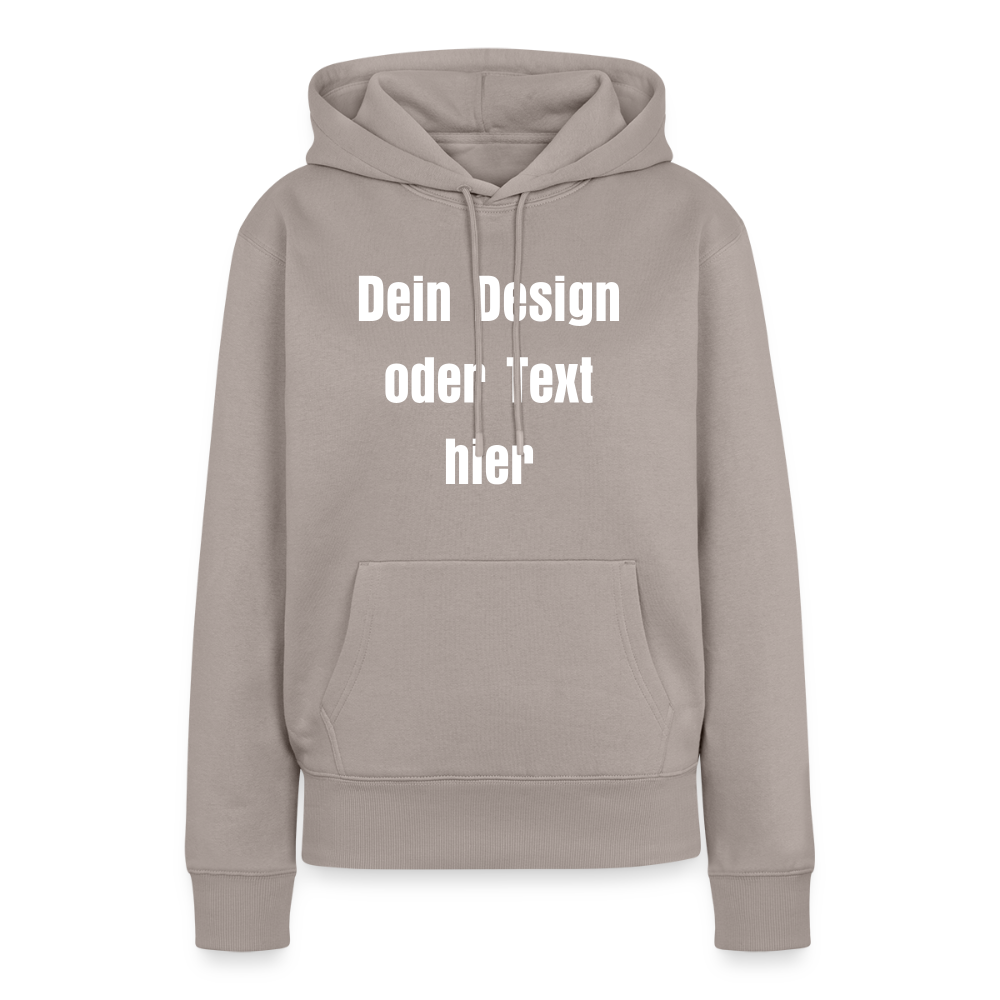 Frauen Premium Hoodie - personalisierbare Vorder- und Rückseite - Taupe
