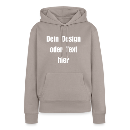 Frauen Premium Hoodie - personalisierbare Vorder- und Rückseite - Taupe