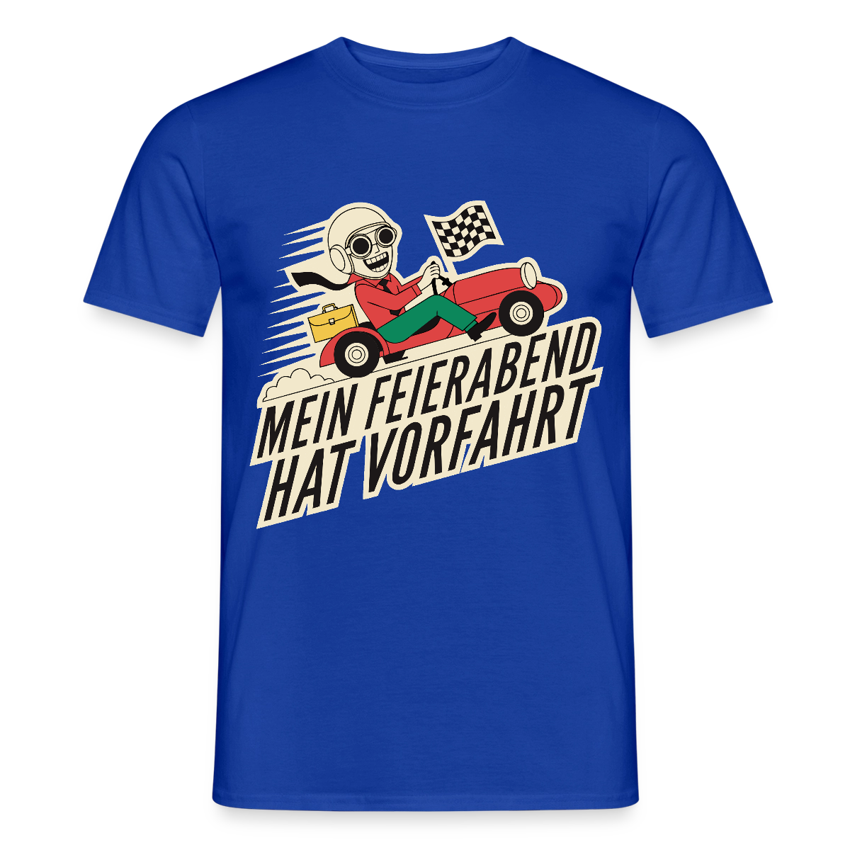 Mein Feierabend hat Vorfahrt. Motiv-T-Shirt für Männer, Farbe Dunkelblau