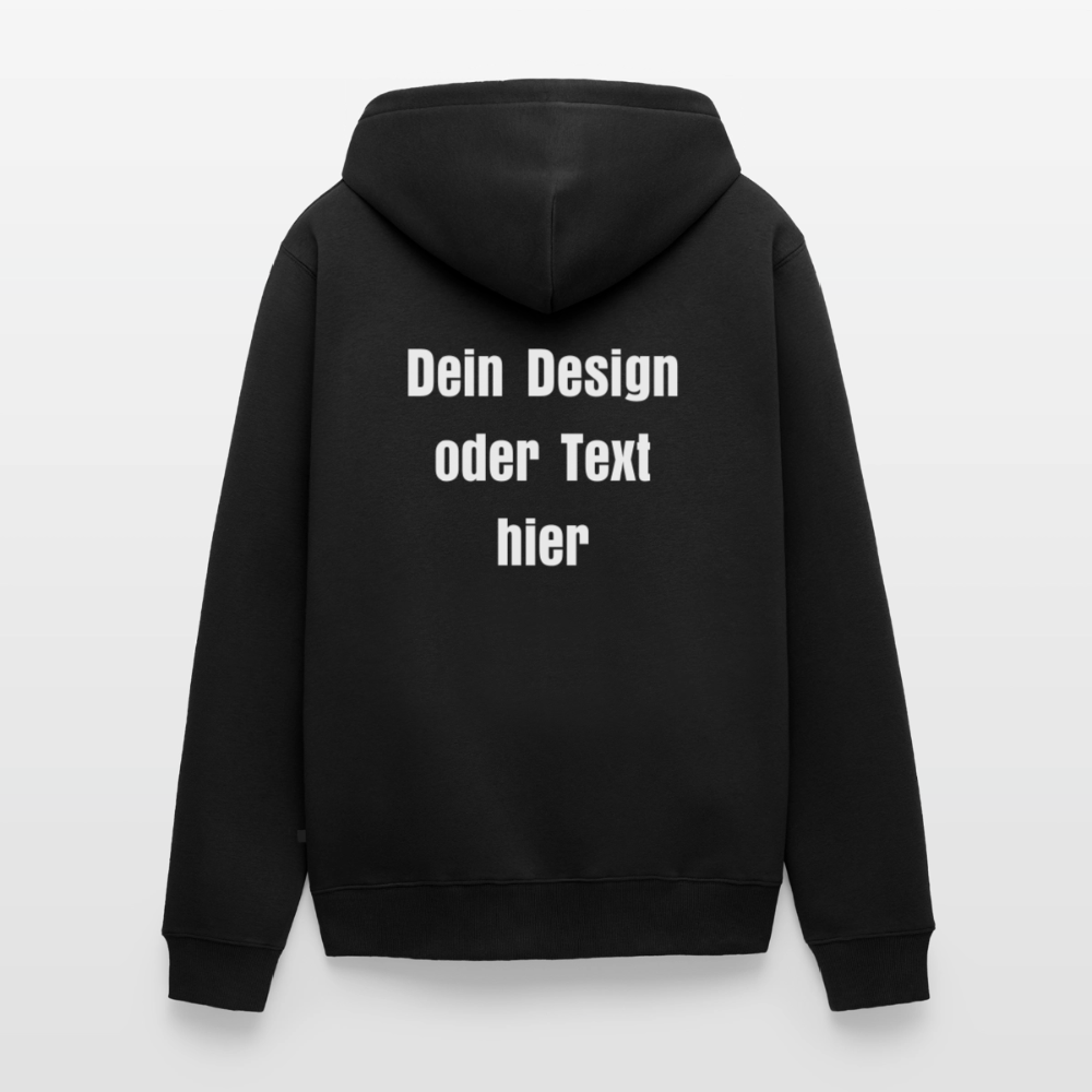 Männer Premium Kapuzenjacke - personalisierbare Vorder- und Rückseite - Schwarz
