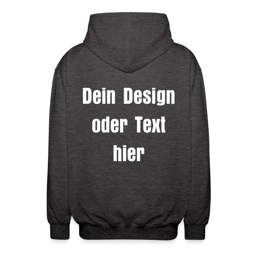 Unisex Kapuzenjacke - personalisierbare Vorder- und Rückseite - Anthrazit