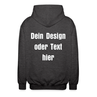 Unisex Kapuzenjacke - personalisierbare Vorder- und Rückseite - Anthrazit