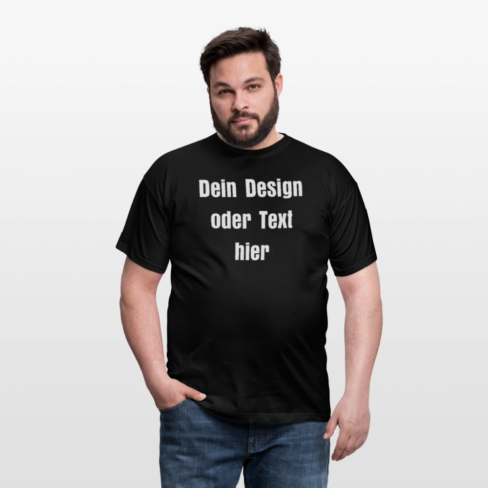 Männer T-Shirt - personalisierbare Vorder- und Rückseite - Schwarz