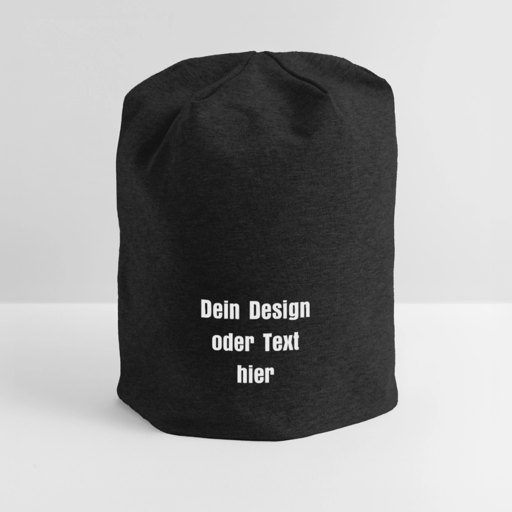 Jersey-Beanie - personalisierbar - Schwarz