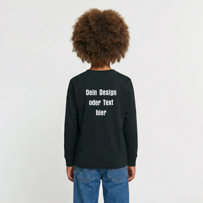 Teenager Premium Langarmshirt - personalisierbare Vorder- und Rückseite - Schwarz